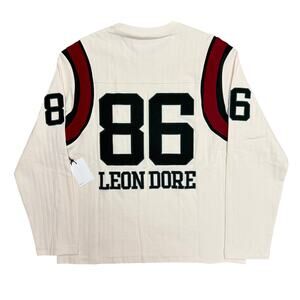 Aime Leon Dore Ribbed Cotton Long Sleeve Football Jersey Size XL